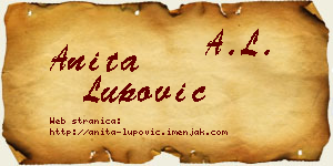 Anita Lupović vizit kartica